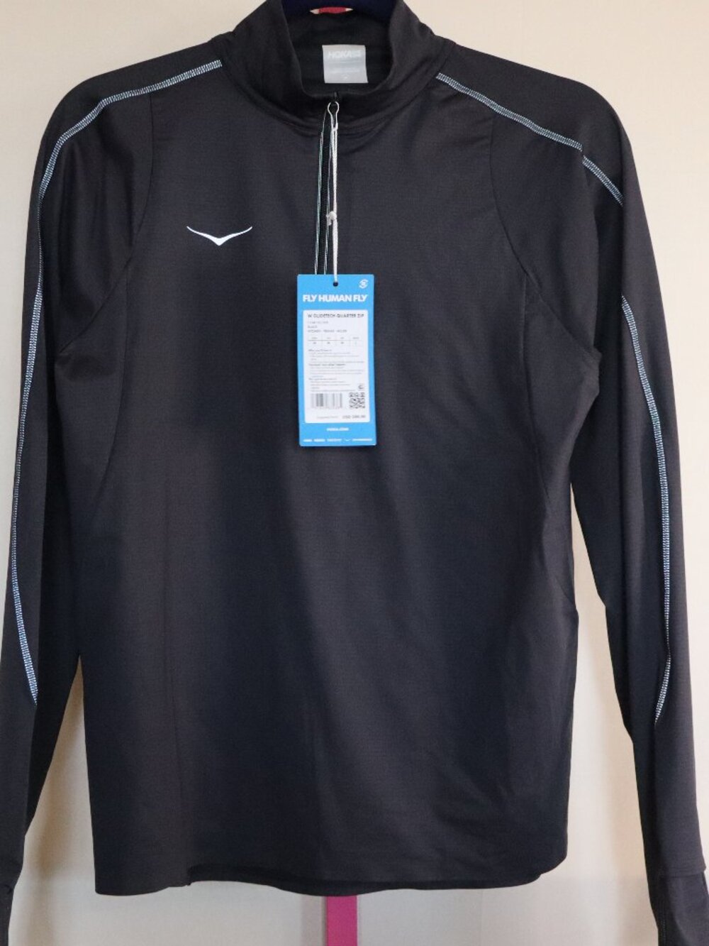 HOKA Glidetech Black Long-Sleeve Quarter Zip - Women's Size Medium - Black